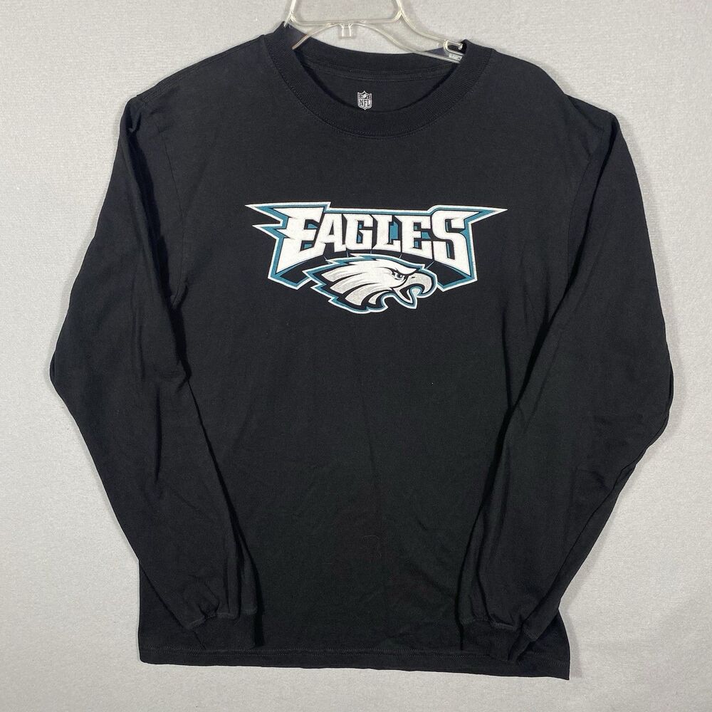 NFL Philadelphia Eagles Long Sleeve Tshirt Black Mens Large Football Tee 3187A11